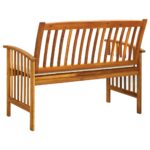 Banc de jardin avec coussin 119 cm Bois solide d'acacia – Image 4