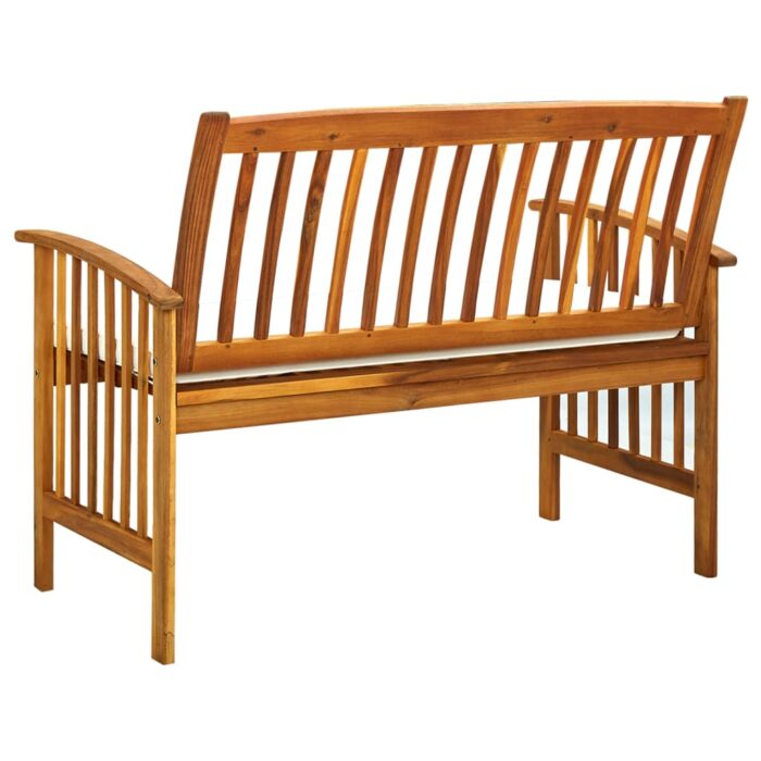 Banc de jardin avec coussin 119 cm Bois solide d'acacia – Image 4
