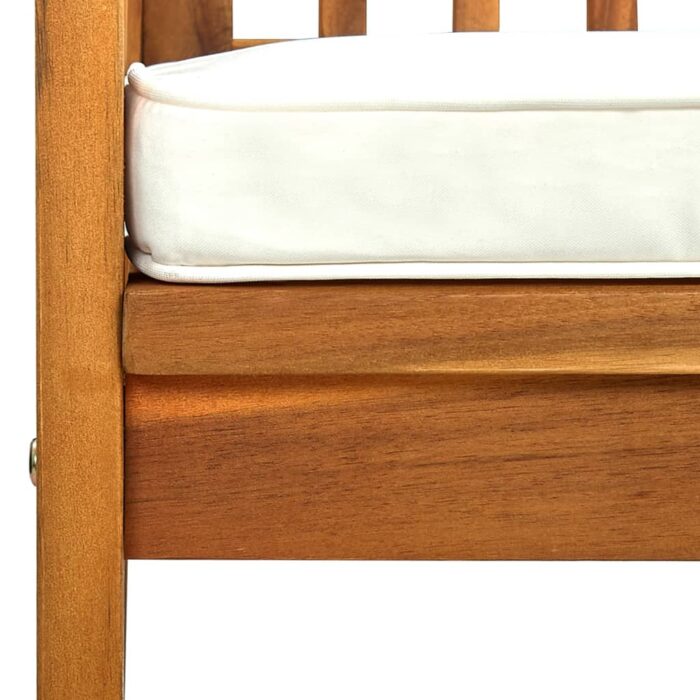 Banc de jardin avec coussin 119 cm Bois solide d'acacia – Image 6