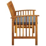 Banc de jardin avec coussin 119 cm Bois solide d'acacia – Image 3