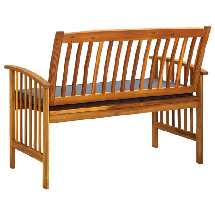 Banc de jardin avec coussin 119 cm Bois solide d'acacia – Image 4