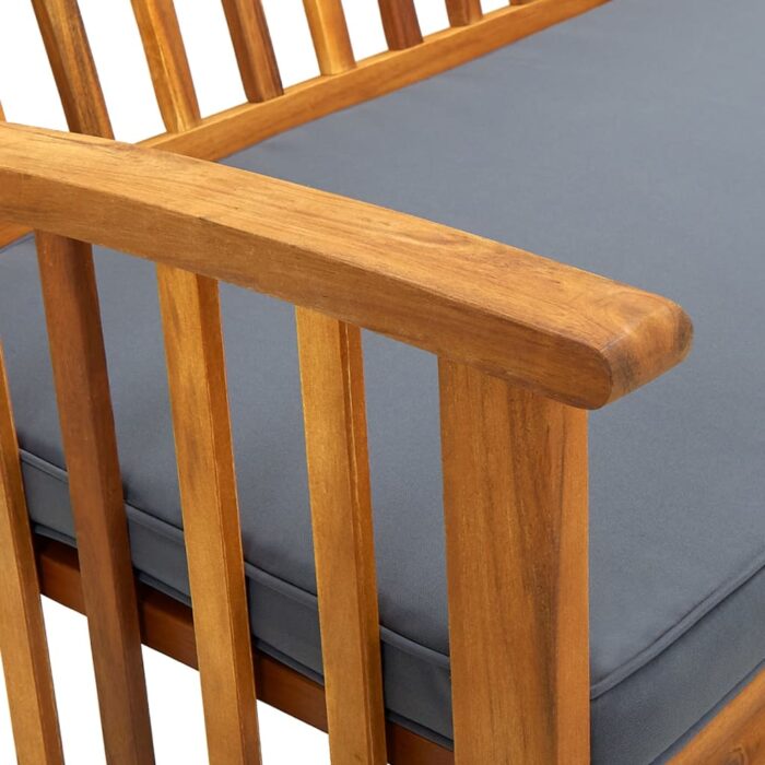 Banc de jardin avec coussin 119 cm Bois solide d'acacia – Image 6
