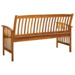 Banc de jardin avec coussin 147 cm Bois d'acacia massif – Image 4