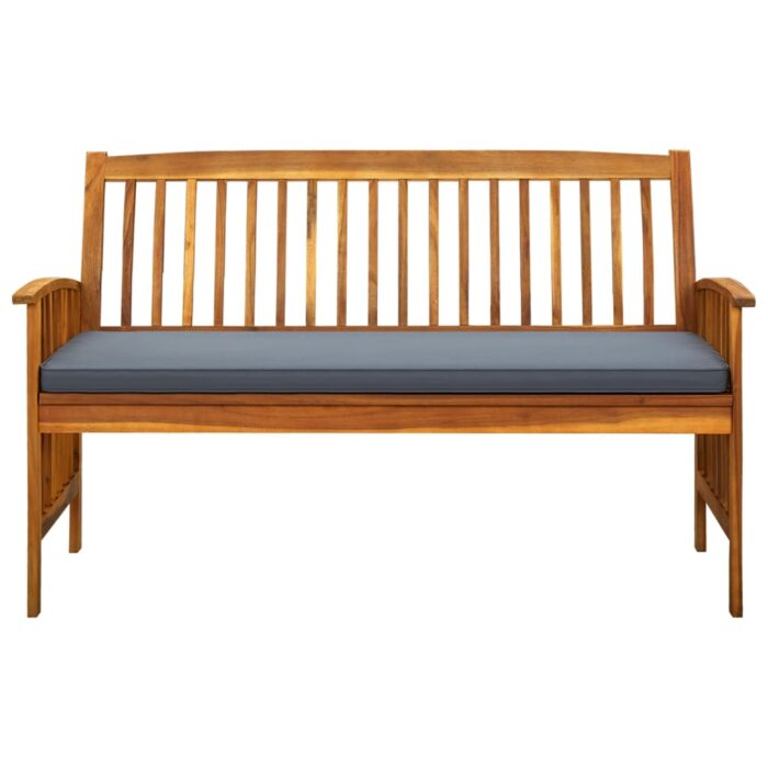 Banc de jardin avec coussin 147 cm Bois d'acacia massif – Image 2