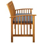 Banc de jardin avec coussin 147 cm Bois d'acacia massif – Image 3
