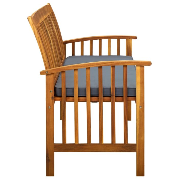 Banc de jardin avec coussin 147 cm Bois d'acacia massif – Image 3