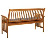 Banc de jardin avec coussin 147 cm Bois d'acacia massif – Image 4
