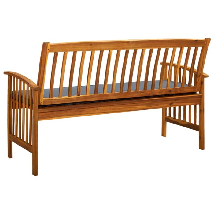 Banc de jardin avec coussin 147 cm Bois d'acacia massif – Image 4