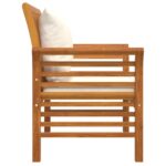 Chaises de canapé et coussins blanc crème lot de 2 Bois acacia – Image 4