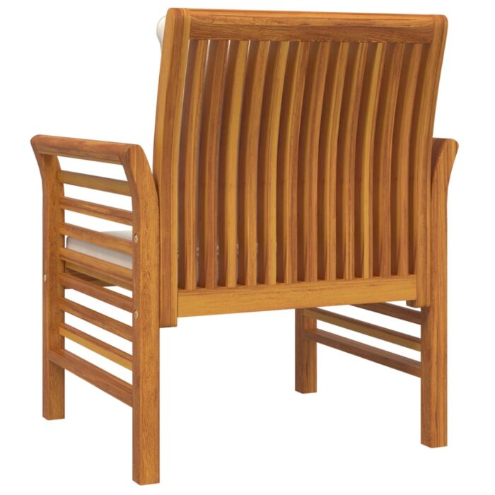 Chaises de canapé et coussins blanc crème lot de 2 Bois acacia – Image 5