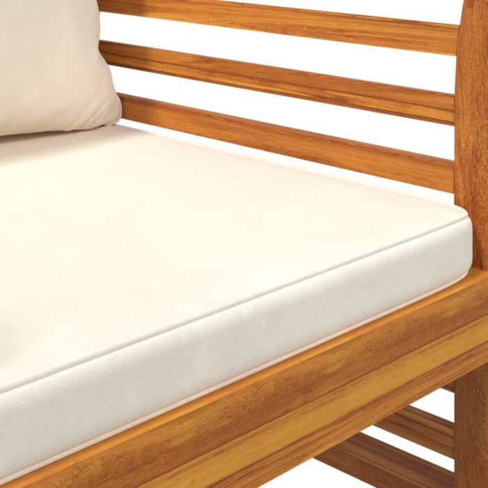 Chaises de canapé et coussins blanc crème lot de 2 Bois acacia – Image 6