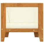Canapé d'angle sectionnel et coussins blanc crème Bois d'acacia – Image 2