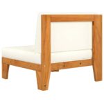 Canapé d'angle sectionnel et coussins blanc crème Bois d'acacia – Image 3