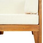 Canapé d'angle sectionnel et coussins blanc crème Bois d'acacia – Image 5