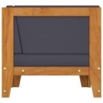 Canapé d'angle sectionnel et coussins gris foncé Bois d'acacia – Image 2