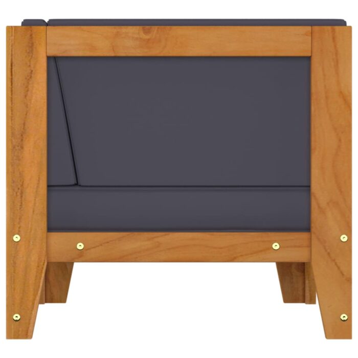 Canapé d'angle sectionnel et coussins gris foncé Bois d'acacia – Image 2