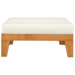 Repose-pied sectionnel avec coussin blanc crème Bois d'acacia – Image 2