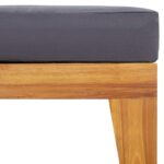 Repose-pied sectionnel avec coussin gris foncé Bois d'acacia – Image 3