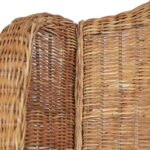 Canapé avec coussin Marron clair Rotin naturel et lin – Image 5