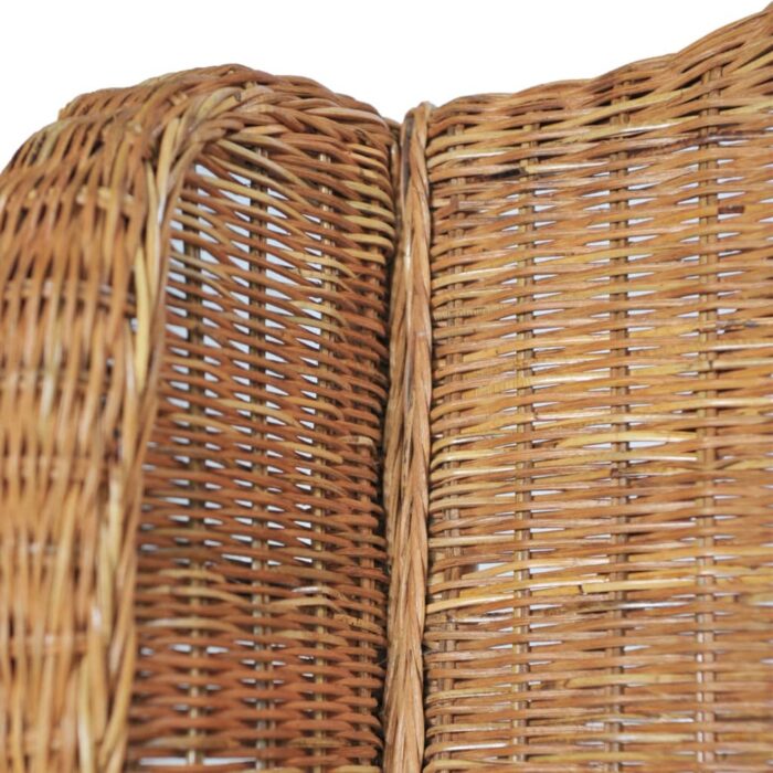 Canapé avec coussin Marron clair Rotin naturel et lin – Image 5