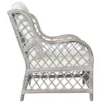 Canapé avec coussin Gris Rotin naturel et lin – Image 2