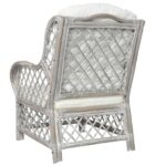 Canapé avec coussin Gris Rotin naturel et lin – Image 3