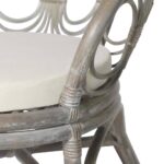 Chaise de salle à manger avec coussin gris Rotin naturel et lin – Image 4