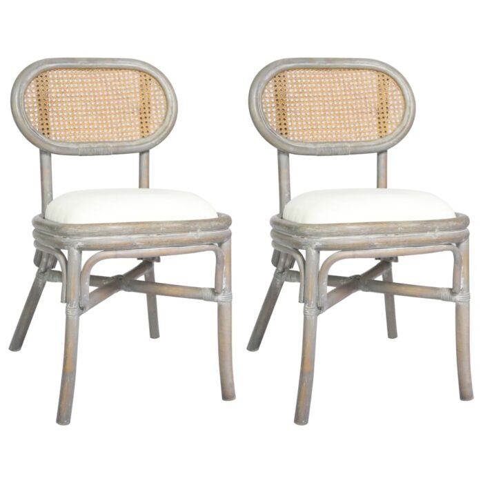 Chaises à manger lot de 2 gris Lin – Image 1