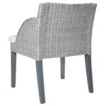 Chaises à manger avec coussins lot de 2 gris rotin naturel – Image 4