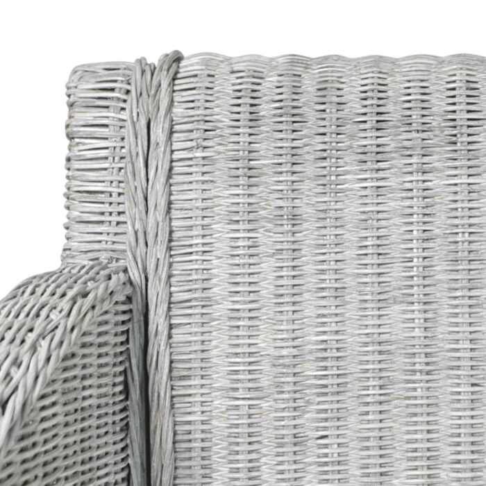 Chaises à manger avec coussins lot de 2 gris rotin naturel – Image 5