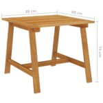 Table à manger de jardin 88x88x74 cm Bois d'acacia massif – Image 5