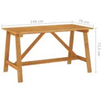 Table à manger de jardin 140x70x73,5 cm Bois d'acacia massif – Image 5