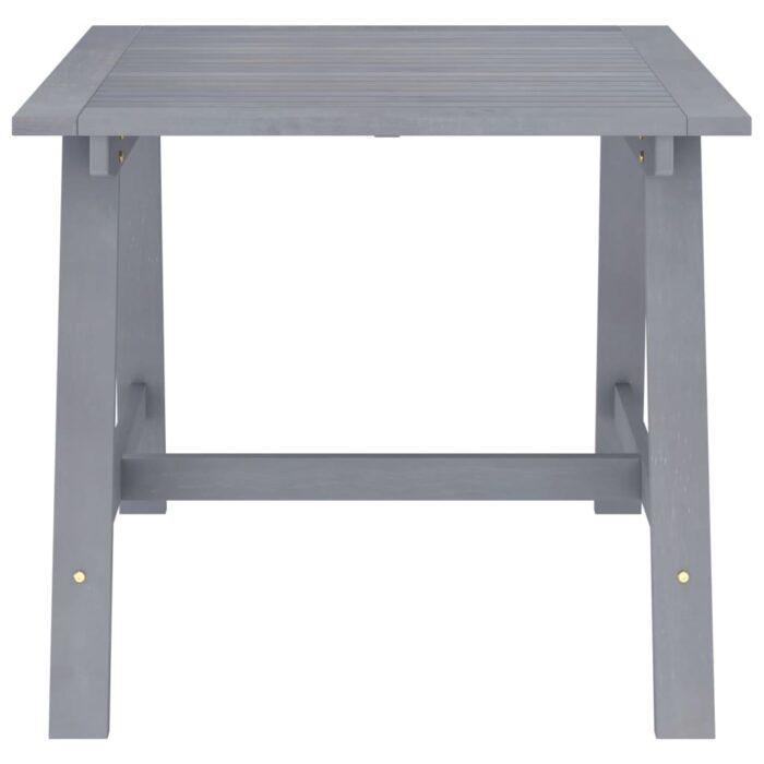 Table à dîner de jardin Gris 88x88x74 cm Bois d'acacia massif – Image 2