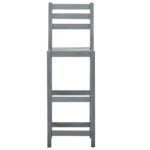 Tabourets de bar lot de 4 gris bois d'acacia massif – Image 2