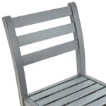Tabourets de bar lot de 4 gris bois d'acacia massif – Image 5