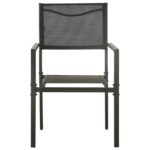 Chaises de jardin lot de 2 Textilène et acier Noir anthracite – Image 2