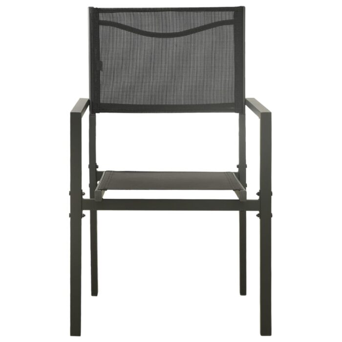 Chaises de jardin lot de 2 Textilène et acier Noir anthracite – Image 2