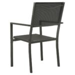 Chaises de jardin lot de 2 Textilène et acier Noir anthracite – Image 4