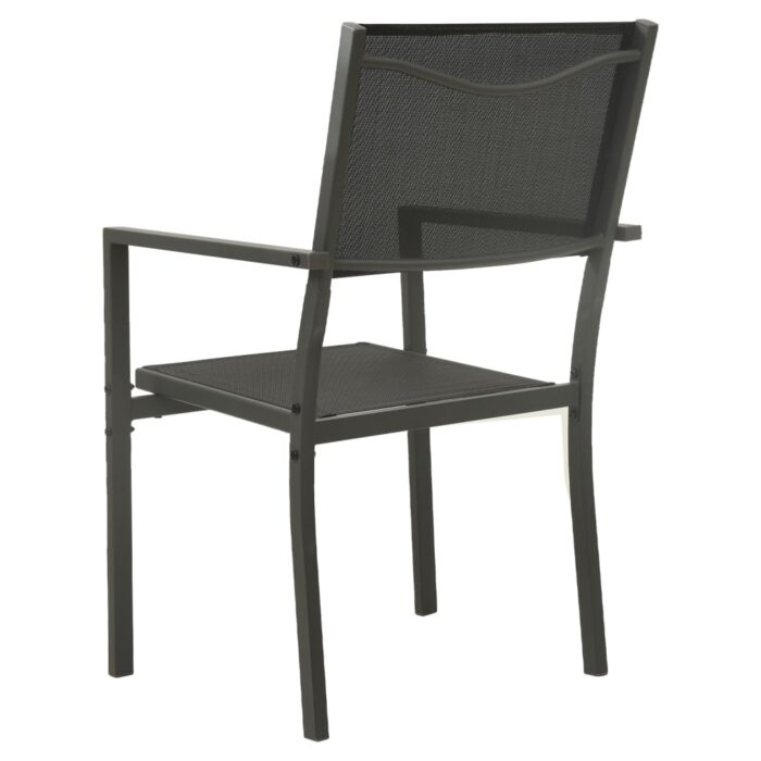 Chaises de jardin lot de 2 Textilène et acier Noir anthracite – Image 4