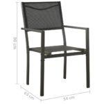 Chaises de jardin lot de 2 Textilène et acier Noir anthracite – Image 7