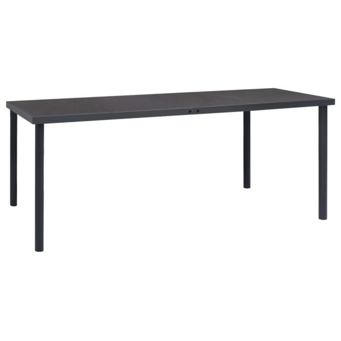 Table à dîner d'extérieur Anthracite 190x90x74 cm Acier – Image 1