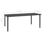 Table à dîner d'extérieur Anthracite 190x90x74 cm Acier – Image 5