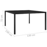 Table de jardin 130x130x72 cm Noir Acier et verre – Image 5