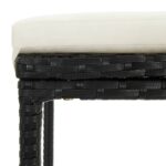 Tabourets de bar avec coussins lot de 4 noir résine tressée – Image 5