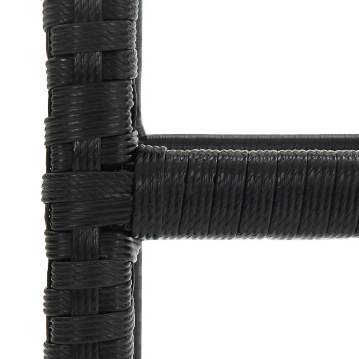 Tabourets de bar avec coussins lot de 4 noir résine tressée – Image 6