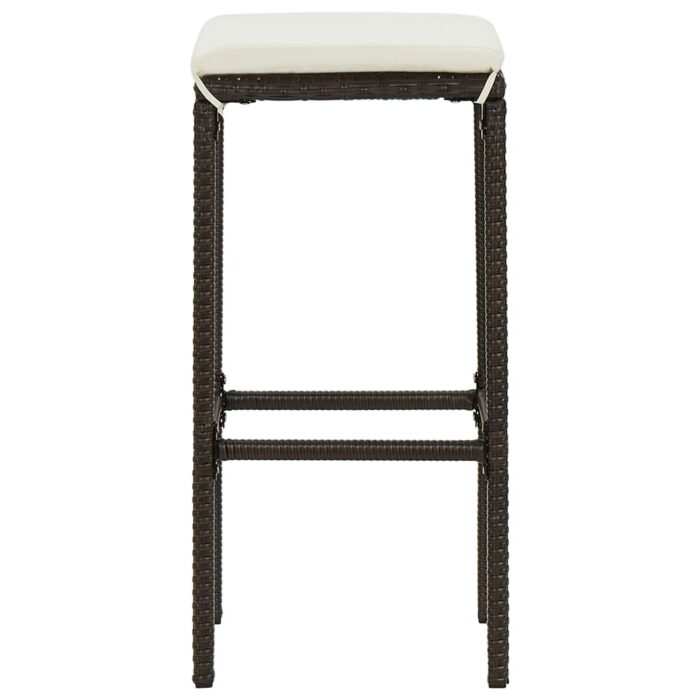 Tabourets de bar avec coussins lot de 6 marron résine tressée – Image 4