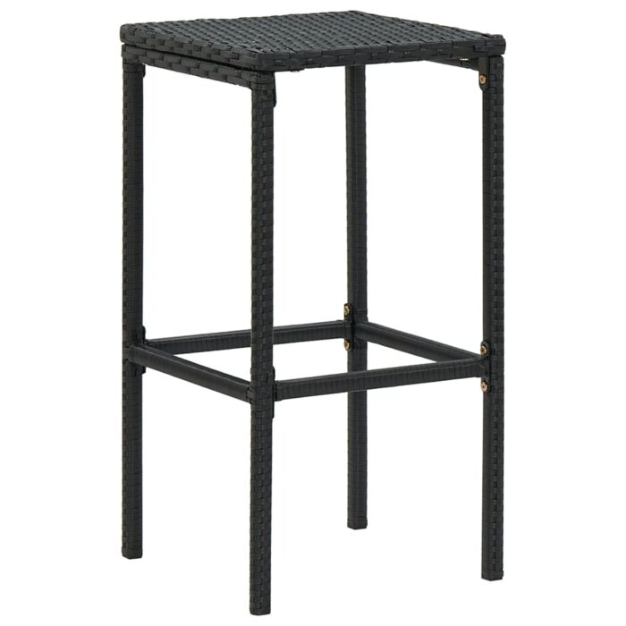 Tabourets de bar avec coussins lot de 6 noir résine tressée – Image 2