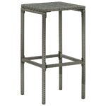 Tabourets de bar avec coussins lot de 6 gris résine tressée – Image 2