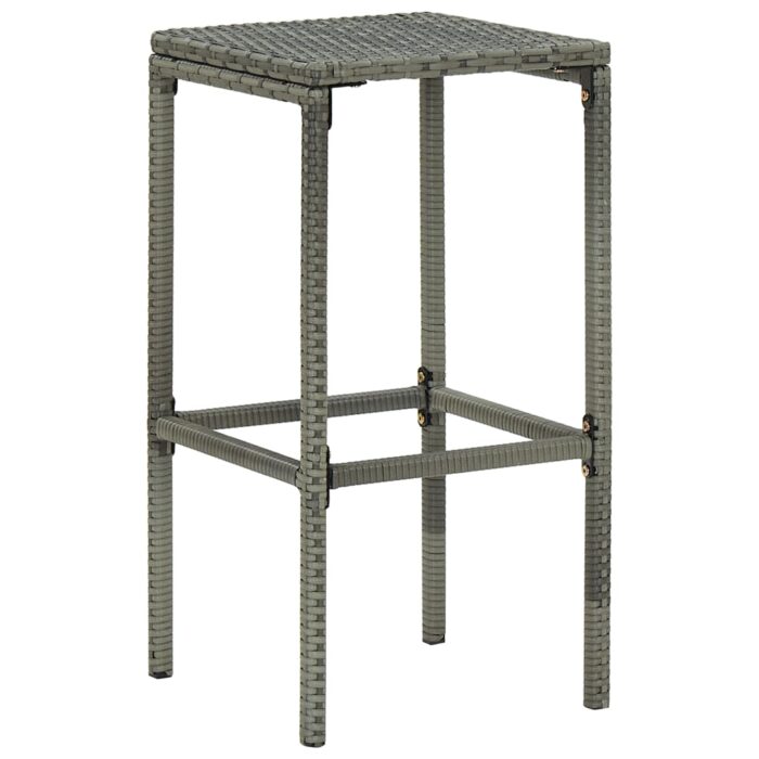 Tabourets de bar avec coussins lot de 6 gris résine tressée – Image 2
