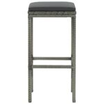 Tabourets de bar avec coussins lot de 6 gris résine tressée – Image 3